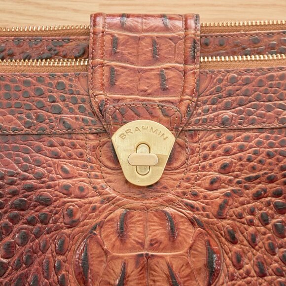 Brahmin Manhattan Pecan Melbourne Crossbody Bag, Croc-embossed Leather - Picture 3 of 16